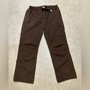 Vtg Men’s Medium Gramicci Brown 100% Cotton Built In Nylon Belted Active Pants